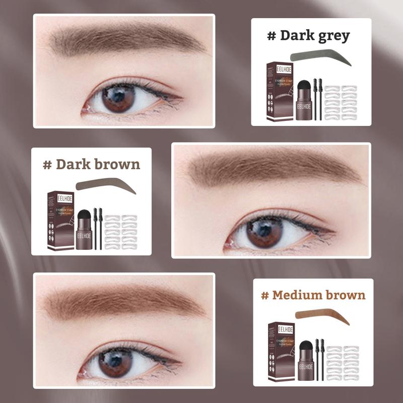 EELHOE Eyebrow Stencil Thrush Medium Brown Lazy Eyebrow Filler Makeup Eyebrow Cake Waterproof Hairline Powder