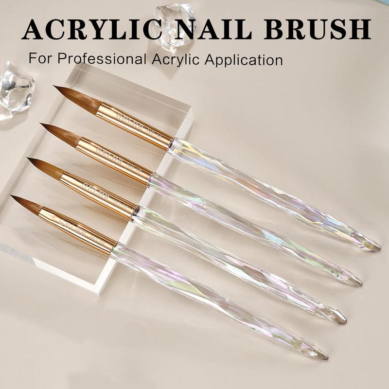 Acrylic Nail Brush Set, 4 Counts set Gradient Professional Nail Brush, Nail Art Brush, Manicure Tool for Women & Girls, Christmas Gift