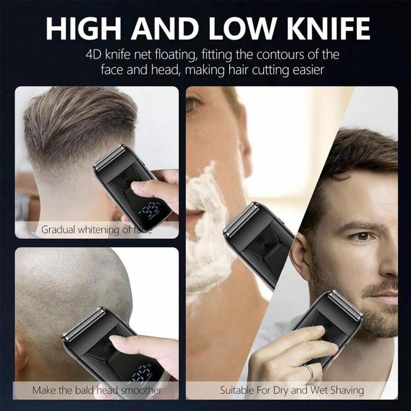 Electric Beard Trimmer, Portable Rechargeable Beard Shaver, Professional Hair Trimmer for Home & Car Use, Great for Chest & Armpit & Arms & Legs