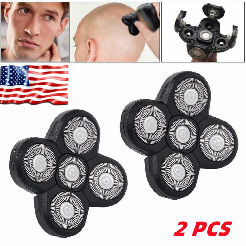 NEW Pair 5 Blades Floating Shaving Bald Replacement Shaver Head for 4D Razor US