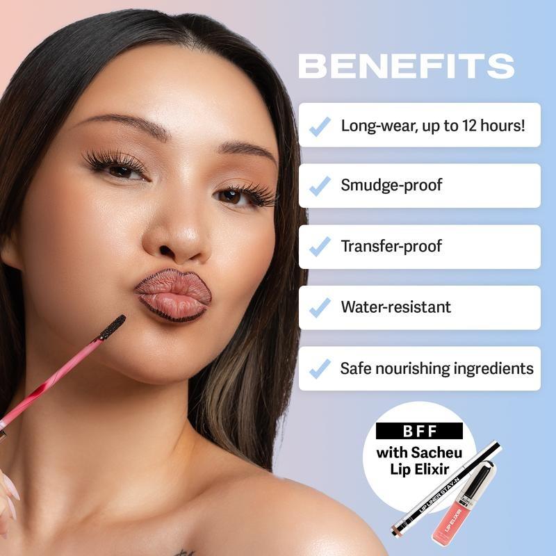 LIP LINER STAY-N - Peel Off Lip Liner with Hyaluronic Acid & Vitamin E, Seline Girl Long-Lasting Lip Stain & Color-Defining Lipliner Stick Waterproof Matte Lip Liner Eyeliner Makeup Pigment Cosmetic