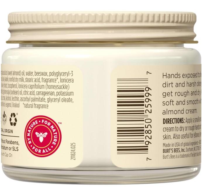 Burt's Bees Almond & Milk Hand Cream, 2 Oz (Package May Vary)