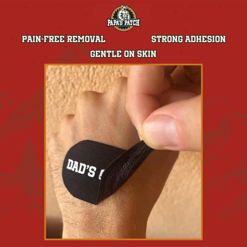 Papa's Patch Mouth Tape (30 Strips) - Strong Adhesion, Pain-Free Removal, Hypoallergenic & Skin-Friendly, with Messages to Empower Dad's Well-Being