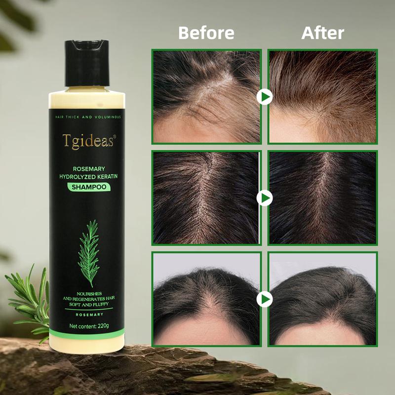 Tgideas Rosemary Leaf Oil & Hydrolyzed Keratin Shampoo-Nourishes and Regenerates Hair-Soft and Fluffy for Men and Women Cleansing Conditioner