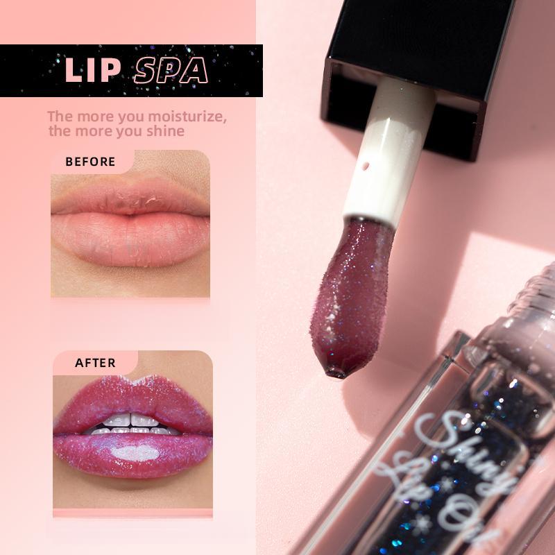 Color Changing Lip Gloss, Moisturizing Shimmer Lip Gloss, Glossy Lip Glaze, Plumping Lip Oil for Girls & Women, Christmas Gift