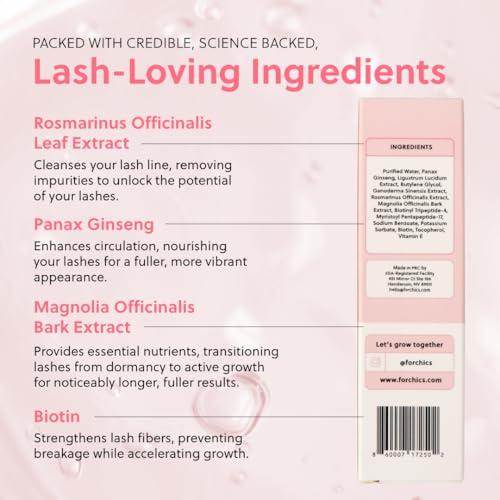 ForLash Hormone-Free Eyelash Growth Serum - Lash Enhancer for Longer, Thicker, and Fuller Lashes - Organic & Vegan - [0.10 fl. oz   3ml]