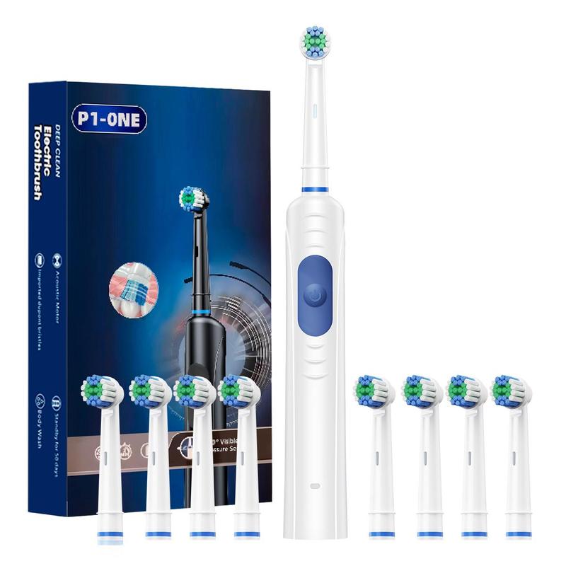 Electric Toothbrush Set, 1 Box Rechargeable Toothbrushes & 8 Counts Brush Heads, Intelligent Deep Cleaning Toothbrushes for Adults