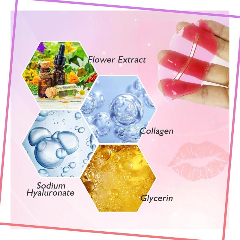 30 Pieces Collagen Crystal Lip Masks,Pink Lip Patches& Moisturizers Collagen Lip Pads Great