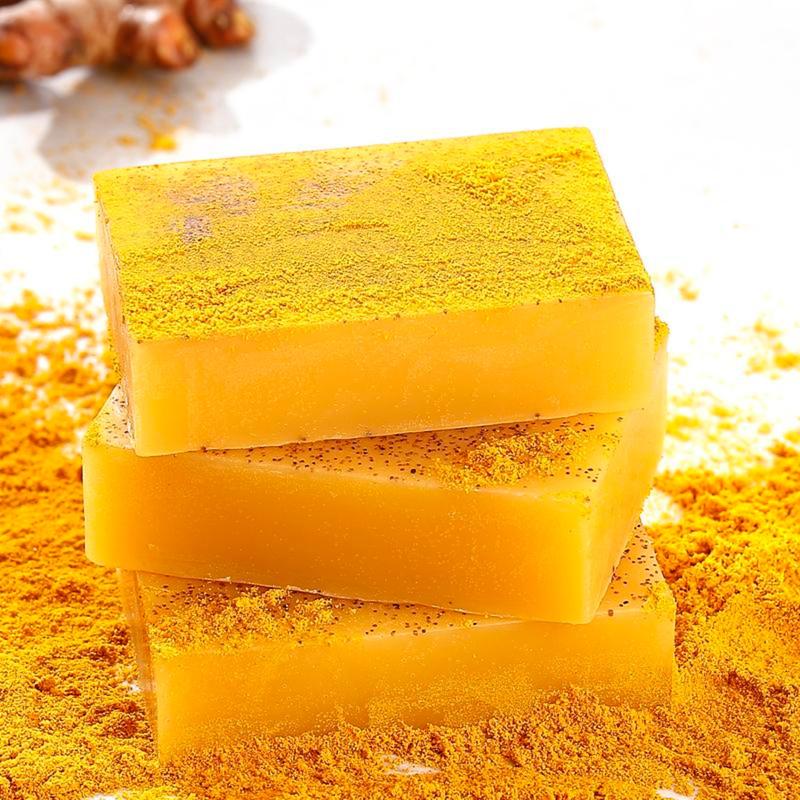 2-Pack Lemon Turmeric & Kojic Acid Soap Bars - Gentle Facial & Body Cleanser, Moisturizing Daily Use Soap for Men & Women with Soap Bag