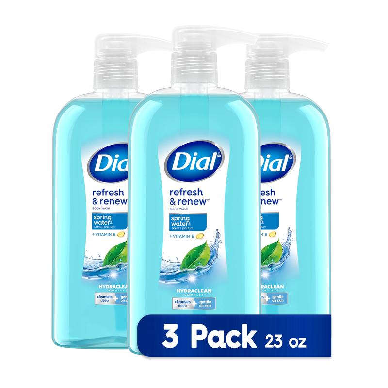 Dial Refresh & Renew Spring Water Body Wash, Pack of 3, 23 fl oz - Cleansing, Body Care