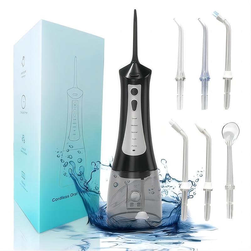 Joyye Water floss oral cleaner oral flushing floss cleaning 5 modes 6 replacement head IPX7 waterproof OMD01