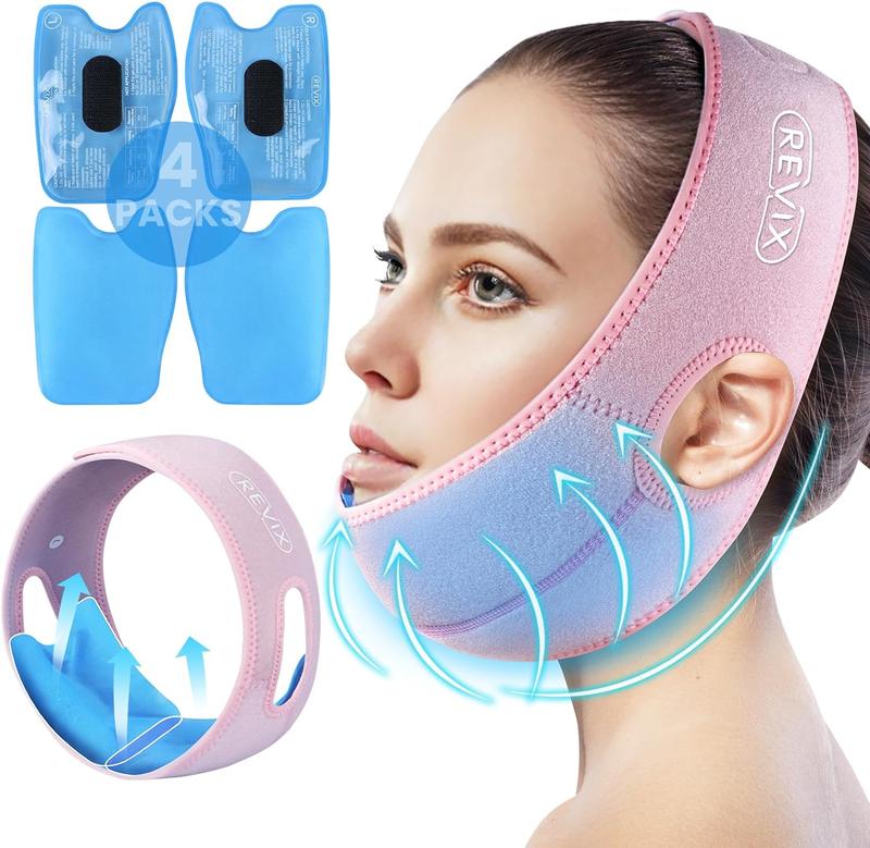 REVIX Wisdom Teeth Head Ice Pack with 3D Sewing Design with 4 Individual Removable Cold Packs, Long-lasting Cooling Gel Ice Pack Available in 3 Colors