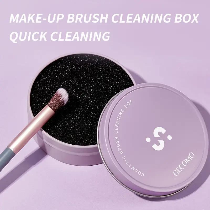 Makeup Brush Cleaning Box With Color Removal Sponge, 1 Count Makeup Tool Kit For Dry Brush Color Switch & Wet Cleaning