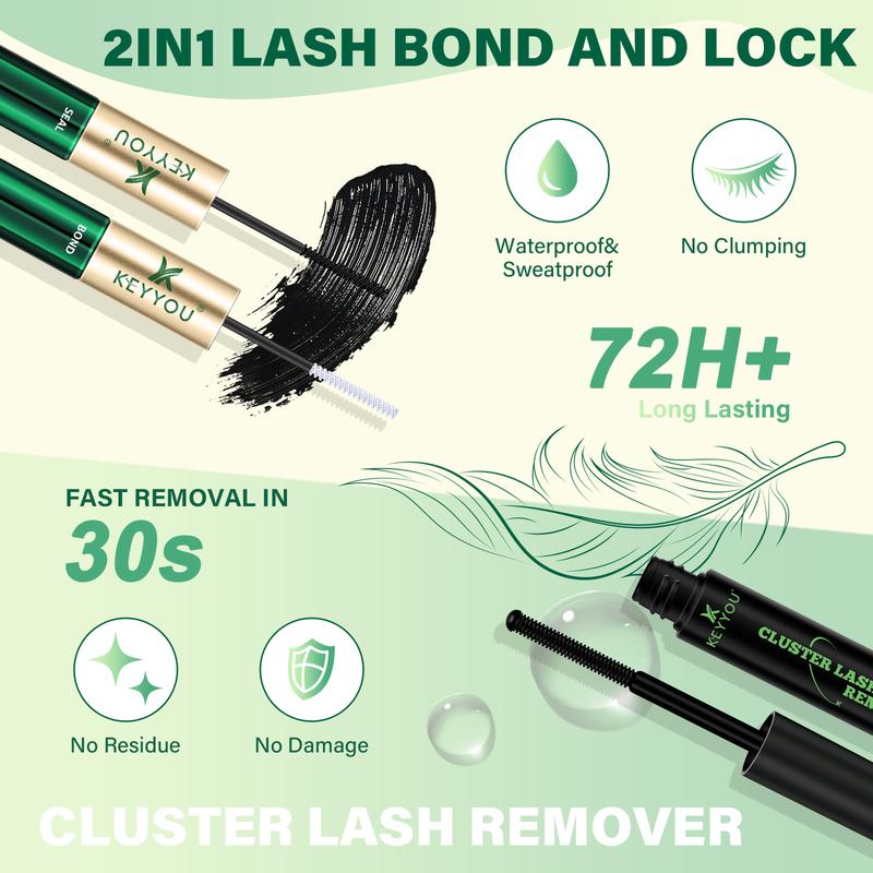 BlackFriday KEYYOU DIY Lash Clusters Kit 60D 70D 80D 90D Individual Lashes D Curl 8-18MIX Waterproof Ultra Soft & Comfortable Lash Extension Makeup