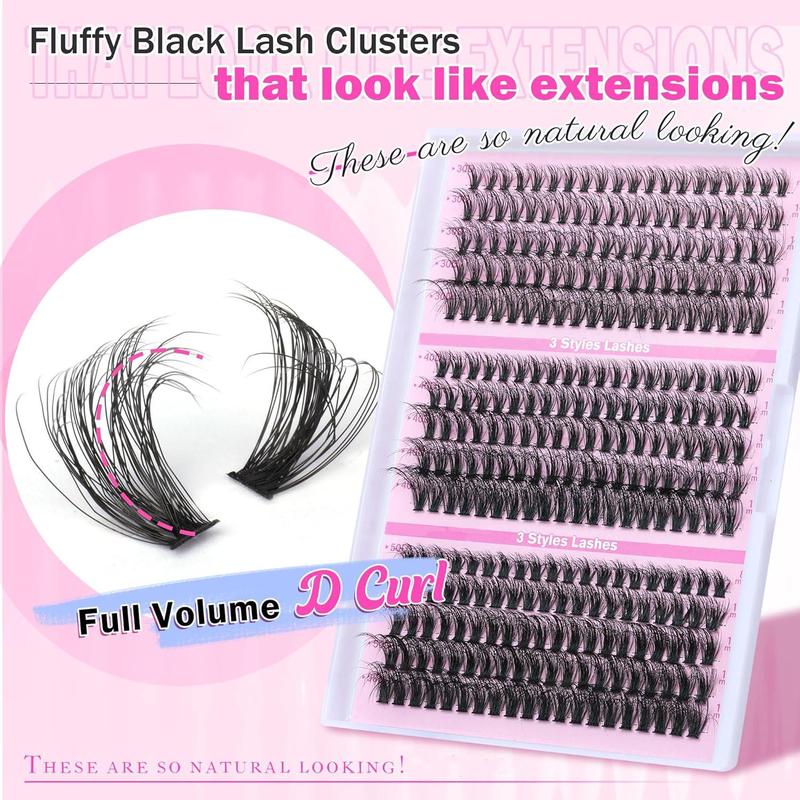 Mixed Length Eyelash Extension Kit, 1 Set Individual False Eyelashes with Eyelash Glue & Tweezers & Brush & Glue Remover, Eye Makeup Accessories