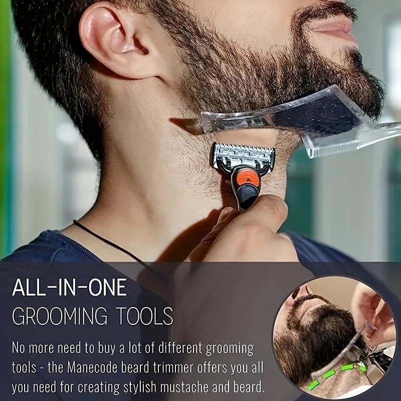 8 in 1 Clear Beard Shaping Tool With Comb, Beard Guide Shaper, Beard Shaping Tool, Multifunctional Styling Template For Goatee Mustache Sideburn, Grooming Tool, Christmas Fall Gift