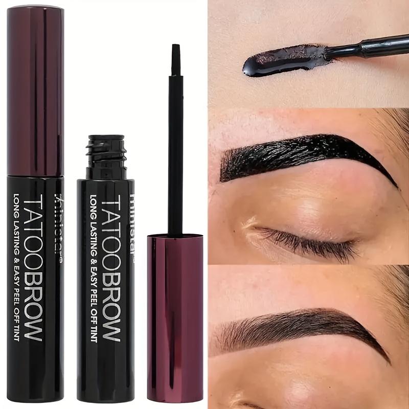 3pcs Waterproof Semi-Permanent Eyebrow Gel - Long-Lasting Tattoo, Easy Peel-Off, Sweatproof Brow Tint For Flawless Brows