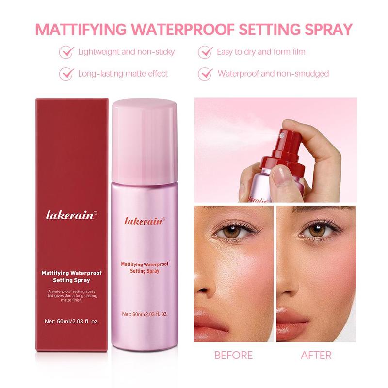 Long Lasting Non-sticky Makeup Setting Spray, Waterproof Mattifying Makeup Fixing Spray, Cosmetic Product for Women & Girls