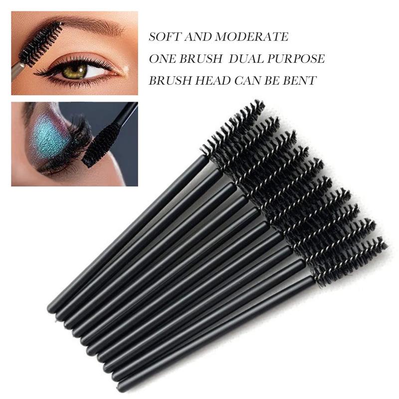 Christmas Sale - 100 Pcs Disposable Mascara Wands, Crystal Eyebrow Spoolies Brush for Eyelash Extensions, Pink Eye Lash and Makeup Brush.