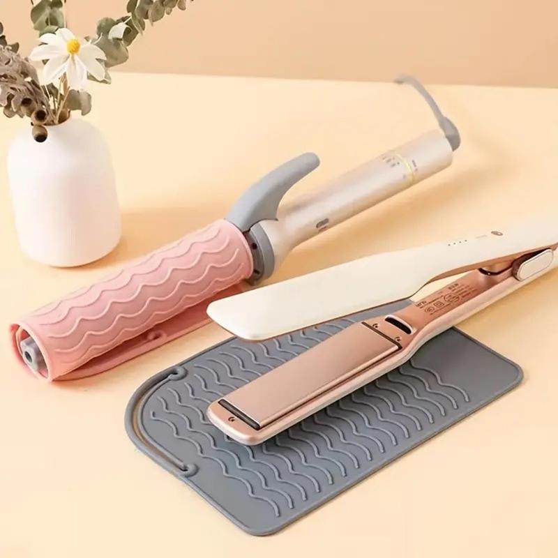 Heat Resistant Silicone Curling Iron Pad, 3 Counts Portable Anti-scald Hair Iron Mat for Hair Styling Tool