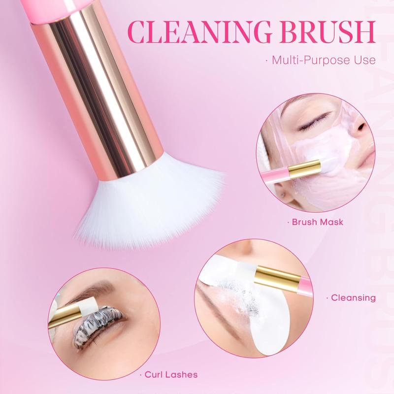 Christmas Gift Lash Shampoo for Lash Extensions 60ml Eyelash Extension Cleanser Lash Shampoo Cleaning Kit with Shampoo Brush & Mascara Brush-No Irritating Foaming Eyelash