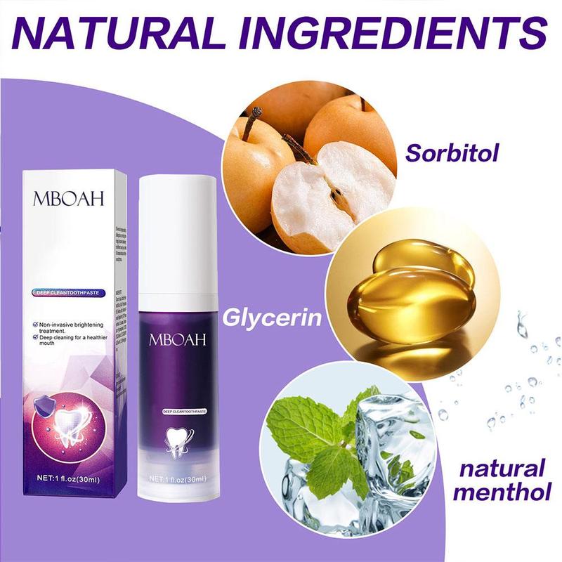 Deep Cleaning Toothpaste, Mini Purple Toothpaste, Clean Stains Oral Odor Care Gums Teeth Toothpaste