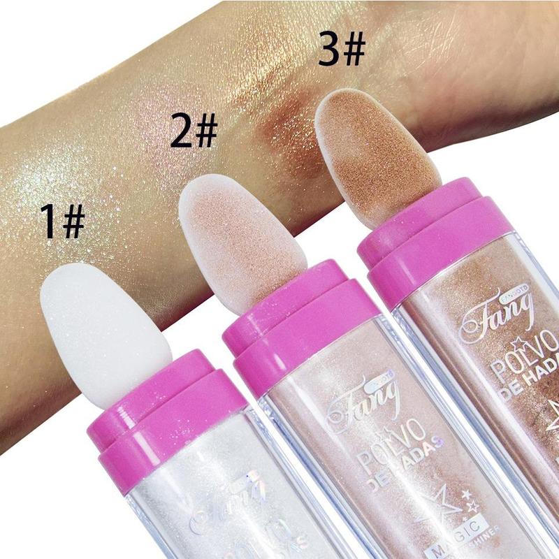 Multi-functional Body Highlighter Powder, 1 Count Lightweight Face Powder, Portable Shimmering Highlighter Powder, Long Lasting Pearly Makeup Powder Stick with Smooth and Fine Powder