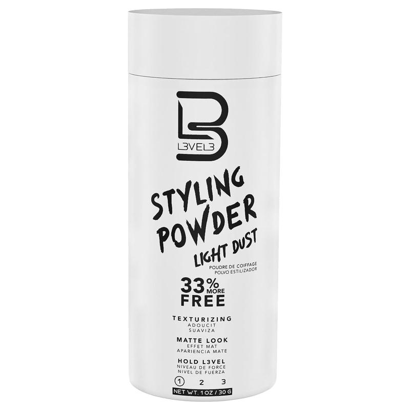 L3 Level 3 Light Hold Styling Powder - Natural Matte Hairstyle - Texturizing and Volumizing