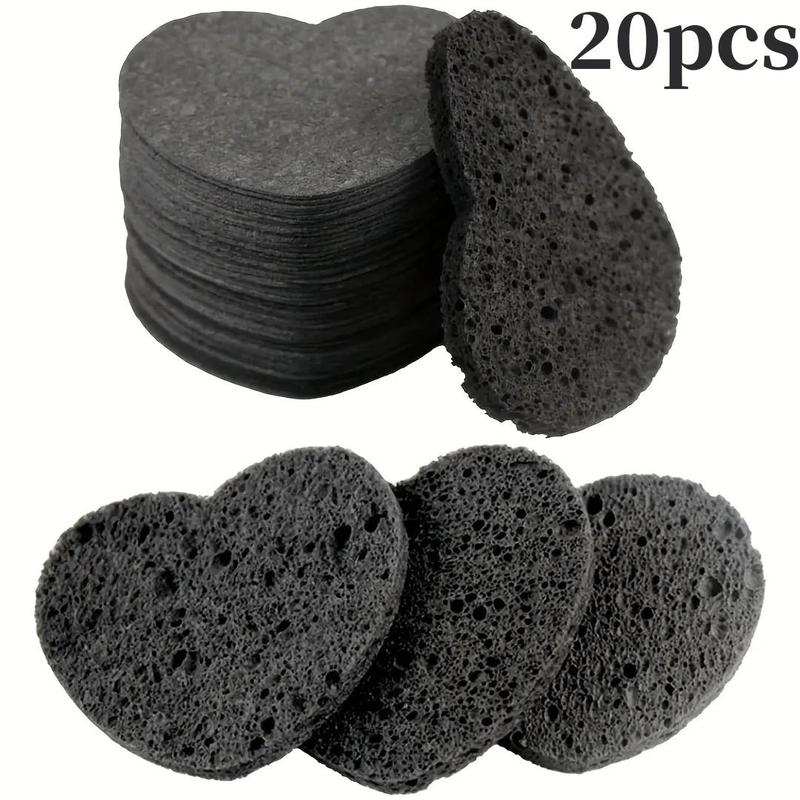 20pcs Compressed Facial Sponge, Heart Shape Facial Cleansing Sponge, Spa Facial Sponges