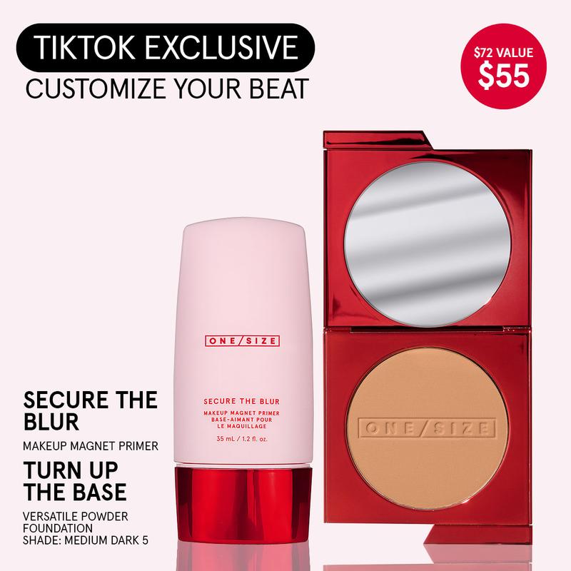 Turn Up the Blur Duo Value Set - Pore-Minimizing Primer & Customizable Award-Winning Pressed Powder Foundation for Smooth Texture and Flawless Skin | Instantly Blurs & Smooths