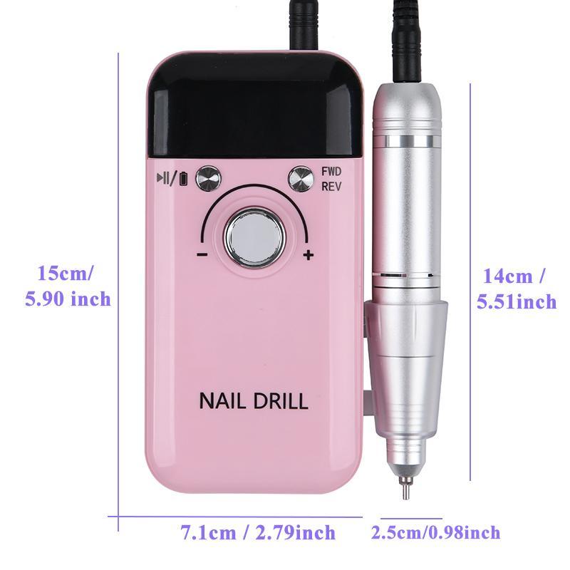 Professional Electric Nail Drill Machine, 1 Set Portable Nail File Manicure Tools, Rechargeable Nail Drill for Gel Nails Polish, Nail Supplies