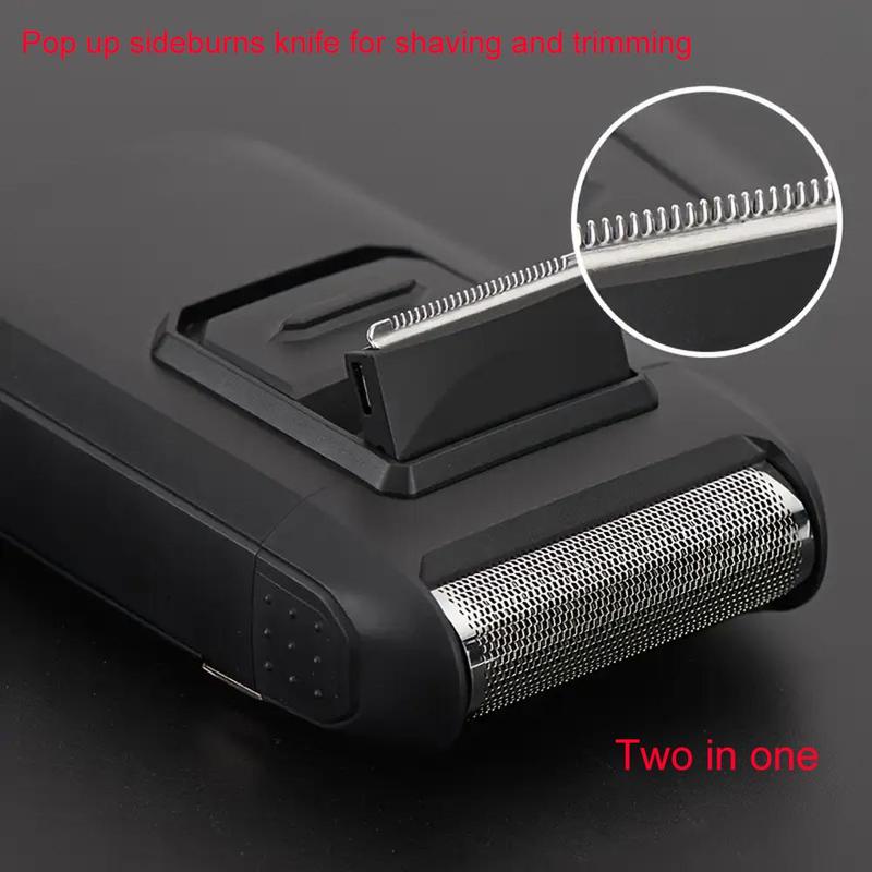 Electric Shaver, 1 Box Men's Dual Shaver Blades & Pop-Up Beard Trimmer, Adjustable Speed Shaver, Personal Care Appliances for Men