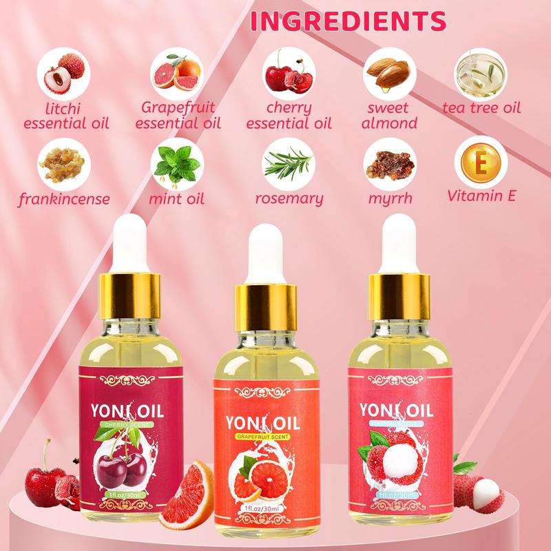 Gorgeous 3 PCS Yoni Oil for Women! Helps to Balance pH, Acts as a Natural Feminine Oil Deodorant and V Moisturizer. This Feminine Yoni Oil Eliminates Odor and Reduces Wetness.