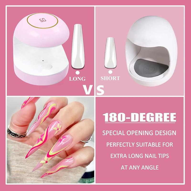 Mini UV Light for Gel Nails, LCD UV Light for Nails 18W One Finger UV LED  Lamp Type-c UV  Lamp Innovative LED  Lamp Professional  Dryer for  ArtPink