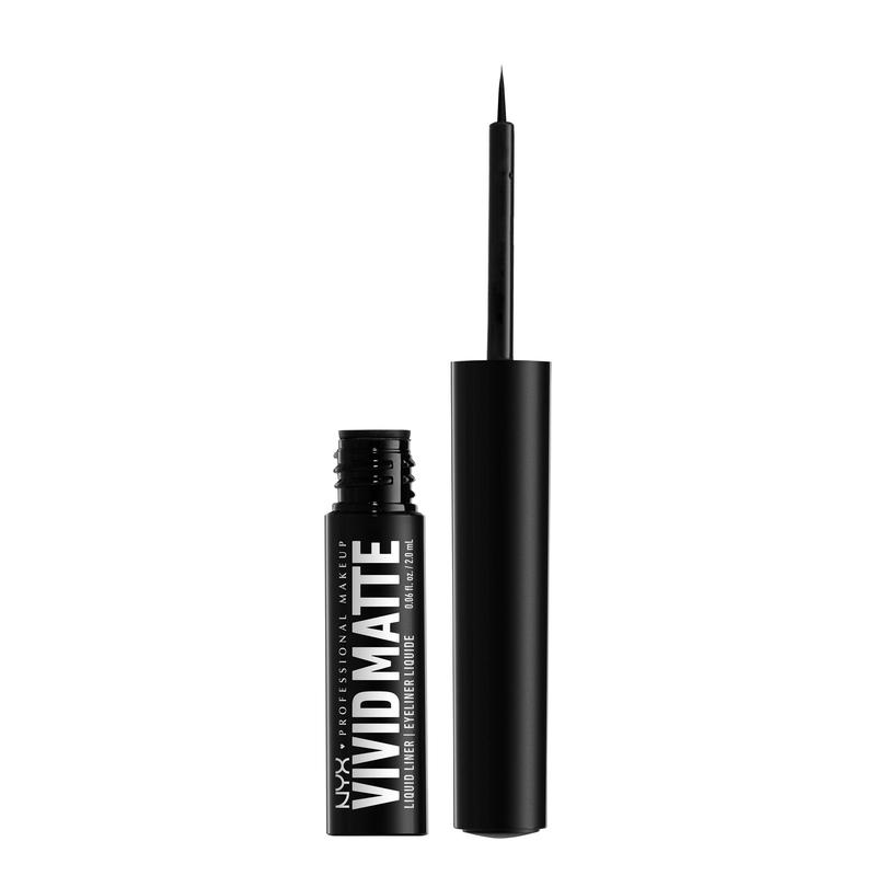 Vivid Matte Liquid Liner, Smear-Resistant Eyeliner with Precise Tip, Black, NYX Professional Makeup