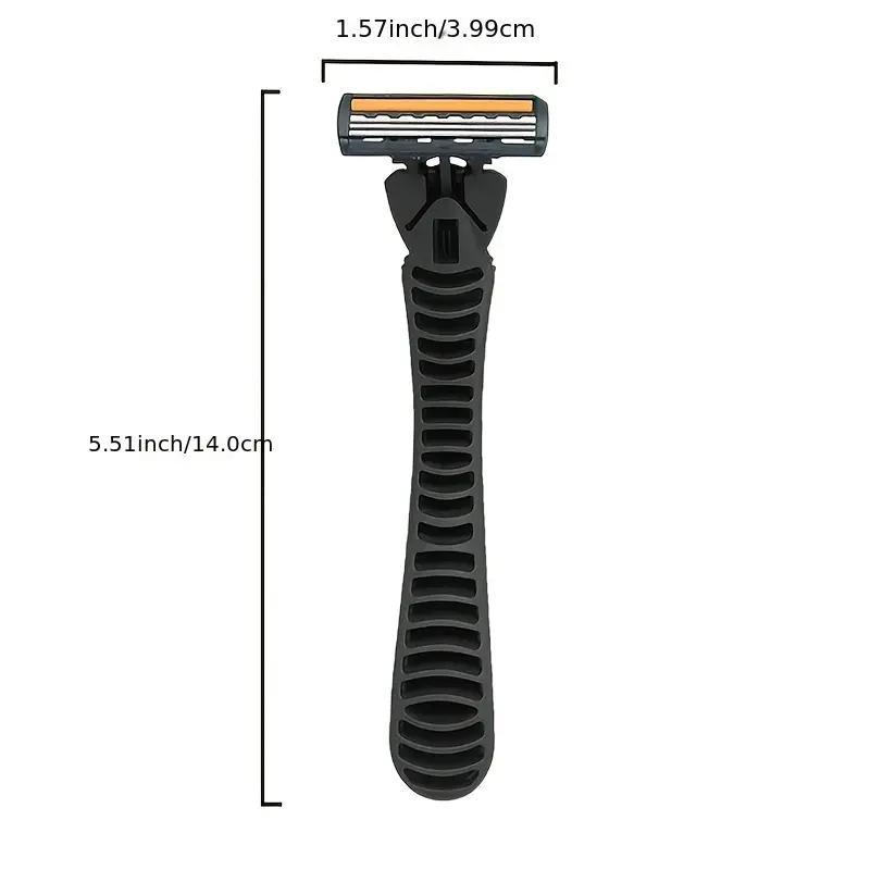 Handheld Men's Razor Set, 1 Set Non-slip Handle Razor with Replacement Blades, Professional Shaving Tool for Men, Great for Barber Shop Salon Home Use