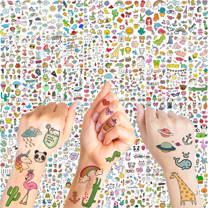 Colorful Animals Pattern Temporary Tattoo Sticker, 60pcs set Funny Waterproof Fake Tattoo Sticker, Body Art Sticker for Kids & Adults