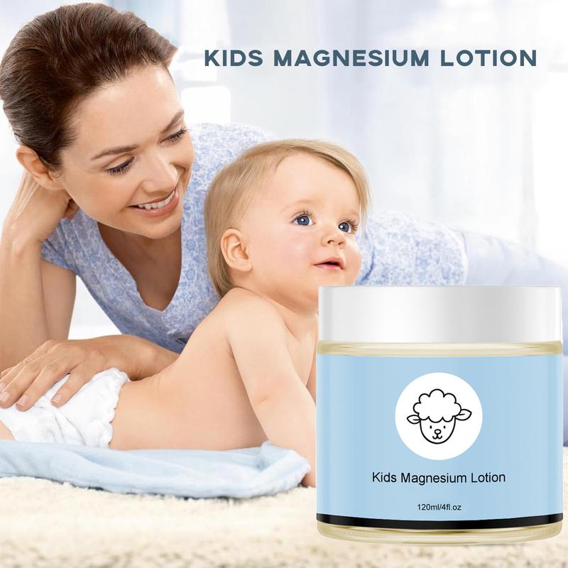 Soothing Magnesium Lotion for Kids,Topical Magnesium Cream Helps Kids Relax at Bedtime and During The Night, Magnesium Lotion - Without Melatonin (4 oz)