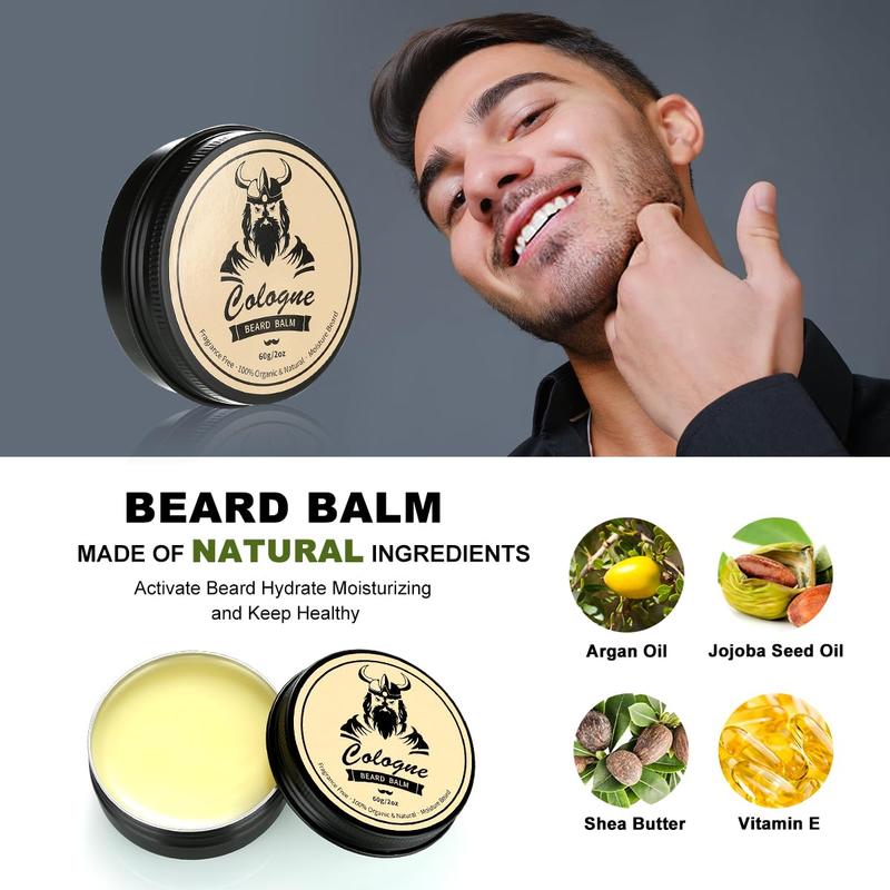 Beard Kit Gifts for Men, Christmas Father's Day Birthday Gifts for Dad Him,  & Trimming Tool Complete Set, Beard Care Kit with 2 Beard Growth Oil Balm Brush Comb Shaving Soap Cup&Storage Bag