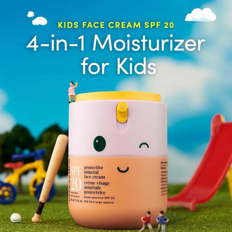 Evereden Kids Face Cream, 1.7 oz. | Fragrance-Free and Kids Face Lotion with SPF 20 | Clean and Non-Toxic Kids Face Moisturizer | Multi-Vitamin Skin Care for Kids | FSA Eligible