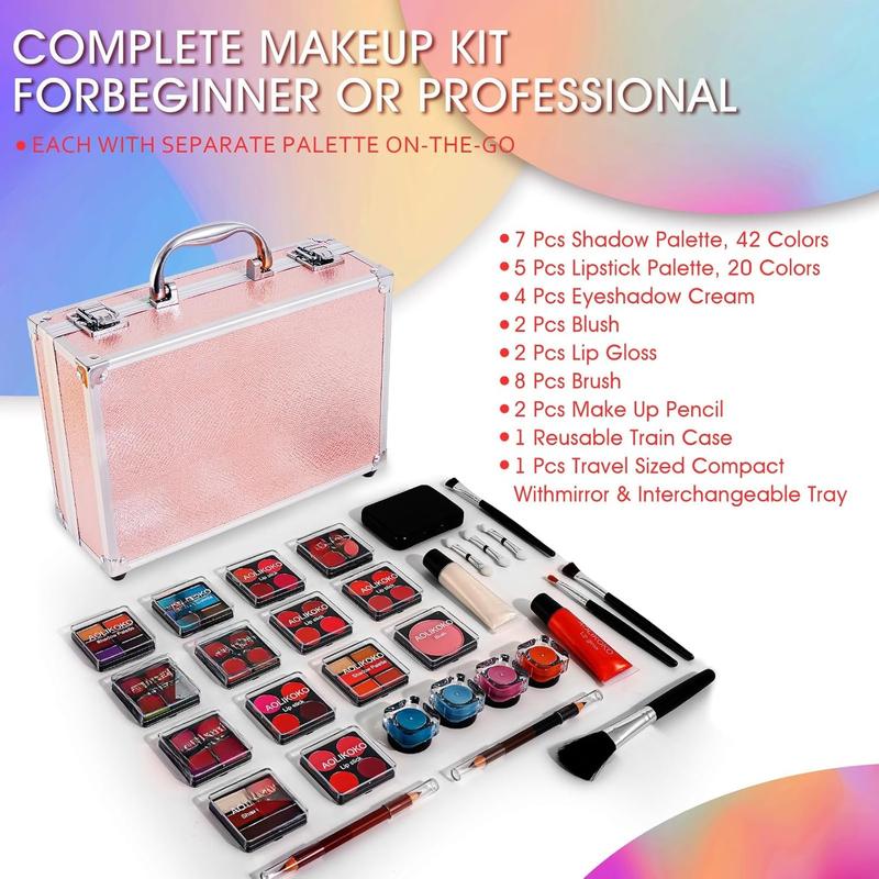 Makeup Kit for Teenager & Women Full Kit, All- In- One Makeup Set With The   Case, Professional Makeup Kit, Makeup Gift Set for Women Girls(pink)