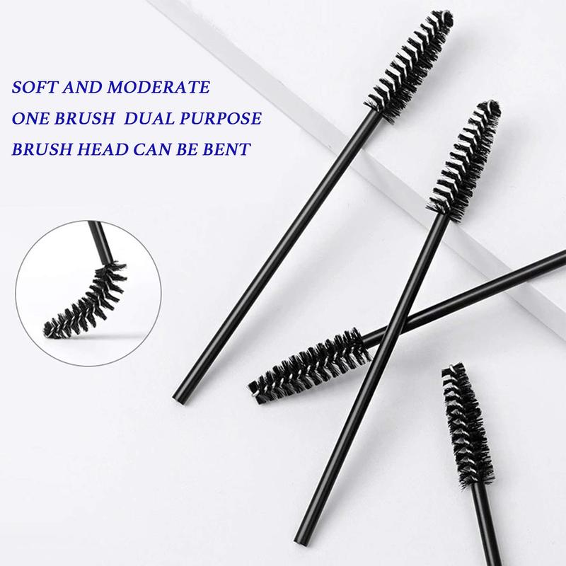 Christmas Sale - 100 Pcs Disposable Mascara Wands, Crystal Eyebrow Spoolies Brush for Eyelash Extensions, Pink Eye Lash and Makeup Brush.