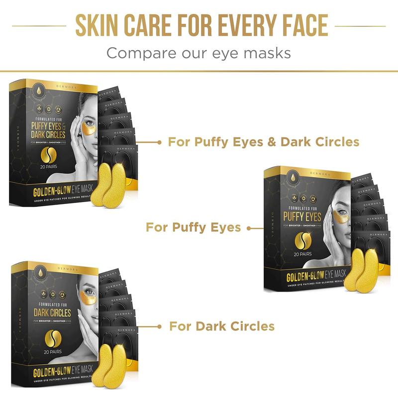 DERMORA Golden Glow Under Eye Patches (20 Pairs Eye Gels)