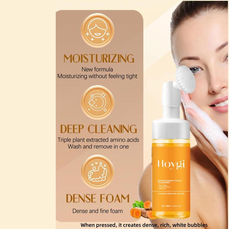 Turmeric Face Cleanser, 1 2 Counts Gentle Moisturizing Exfoliate Facial Cleanser, Facial Wash, Daily Skincare Product, Christmas Gift