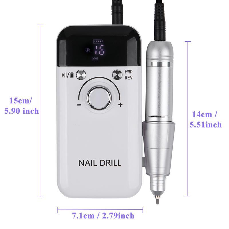 Professional Electric Nail Drill Machine, 1 Set Portable Nail File Manicure Tools, Rechargeable Nail Drill for Gel Nails Polish, Nail Supplies