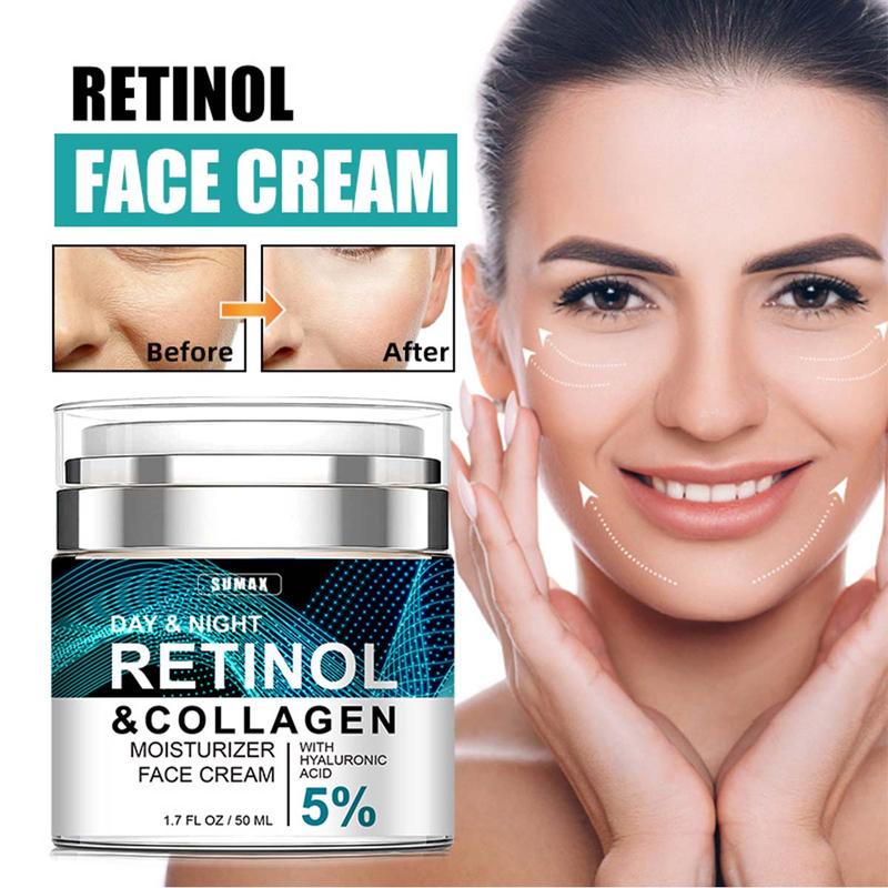 Collagen Face Moisturizer- Collagen Botanical Stem Cells Cream for Skin with Retinol, Niacinamide, Hyaluronic Acid - Anti-Aging Day & Night Cream