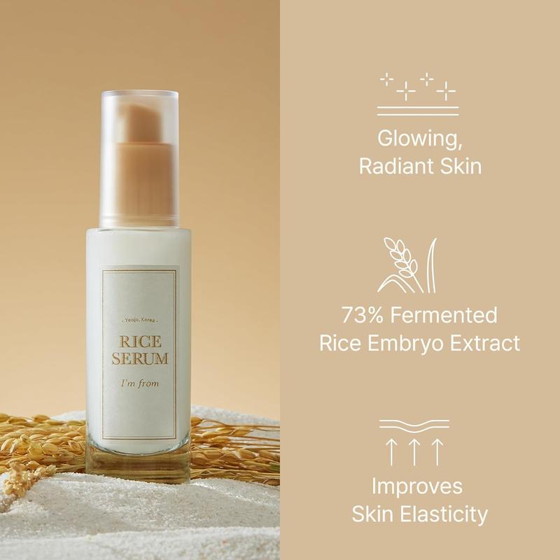 [I'm From Official Shop] Rice Serum, 73% Fermented Rice Embryo Extract | Boost Collagen, Vitality, Supply nutrients to skin with Vitamin B, Healthy Glow Moisture Skincare Moisturizing Skin Repair Comfort Skincare Korean Moisturizer Hyaluronic Niacinamide