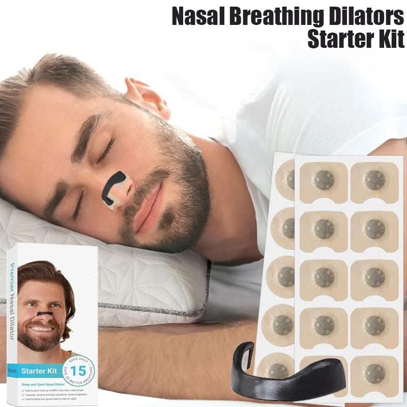 15Pcs Magnetic Nasal strips , Breathing Refill Tabs Pack - Boost Oxygen, Improve Sleep Quality Snoring Solution- Sweat Resistant, Skin Safe Nasal Strips - Extra Strength Snore Stopper