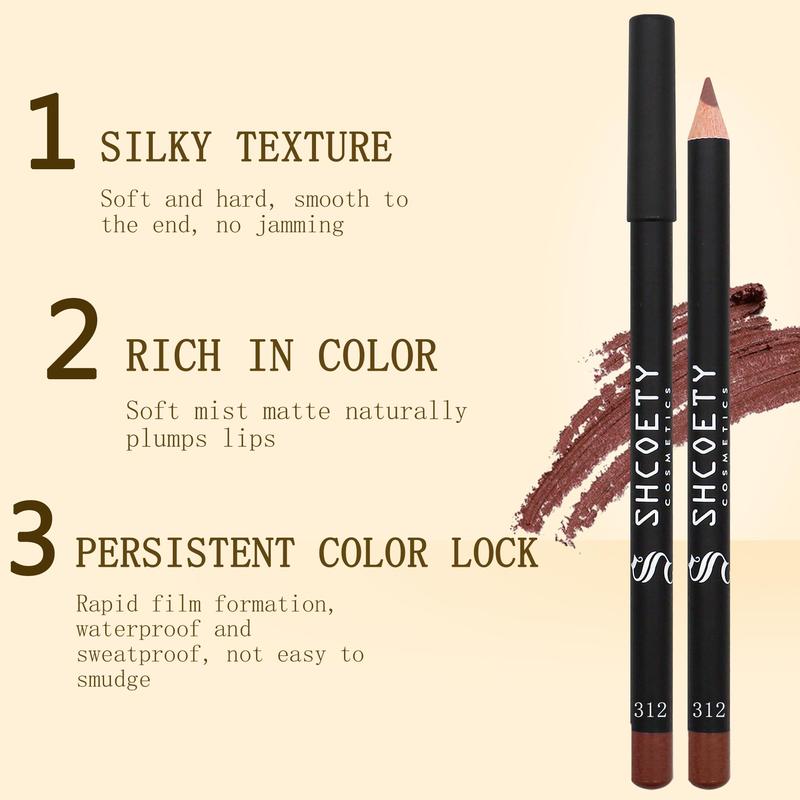 Long Lasting Lip Liner, 1 Count Waterproof Lip Liner, Easy Coloring Lip Liner Pen, Moisturizing Matt Finish Lip Liner, Lip Liner Stain, Christmas Gift