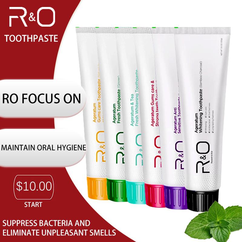 R&O Binchotan Whitening Toothpaste, Fresh Mint Toothpaste, Ginger Mint Toothpaste for Soothing and Repairing Sensitive Gums and Fragile Oral Cavities